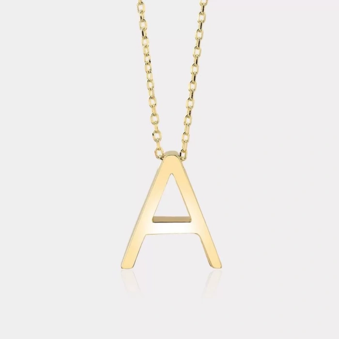 14 Ayar Altın Kişiye Özel Harf Kolye
