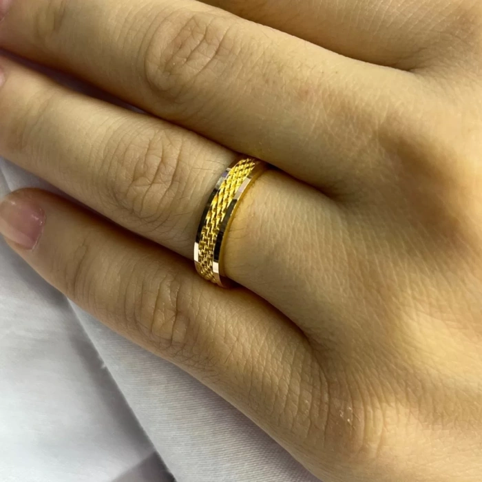 14 AYAR ALTIN ÖRGÜ ŞERİT YÜZÜK