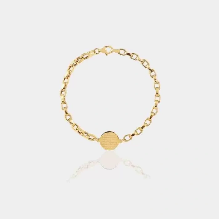 14 Ayar Altın Plakalı Çocuk Bilekliği