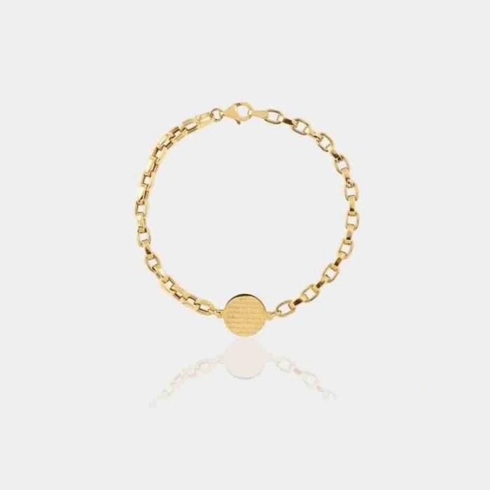 14 Ayar Altın Plakalı Çocuk Bilekliği