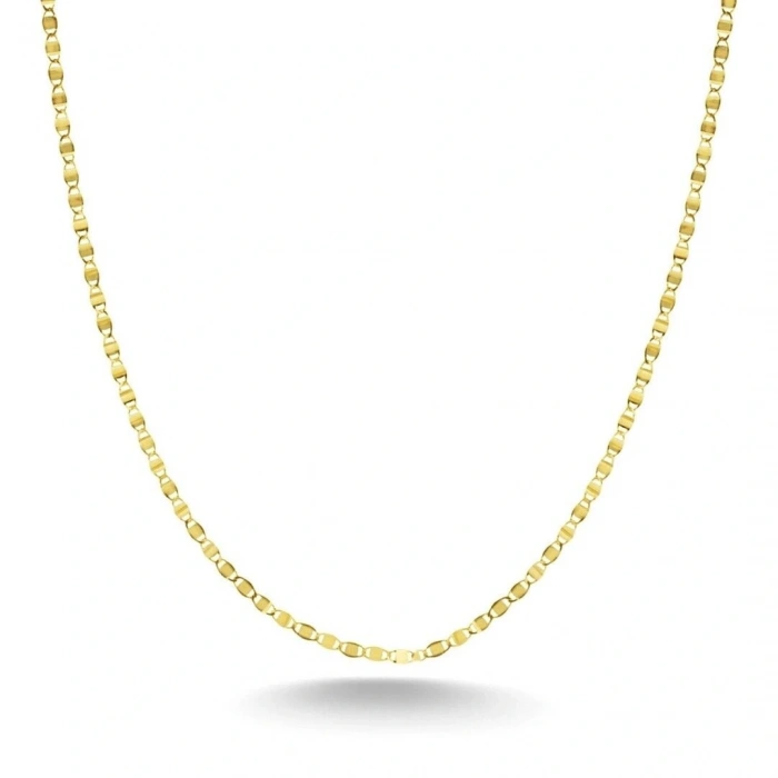 14 Ayar Altın Pullu Ezme Zincir