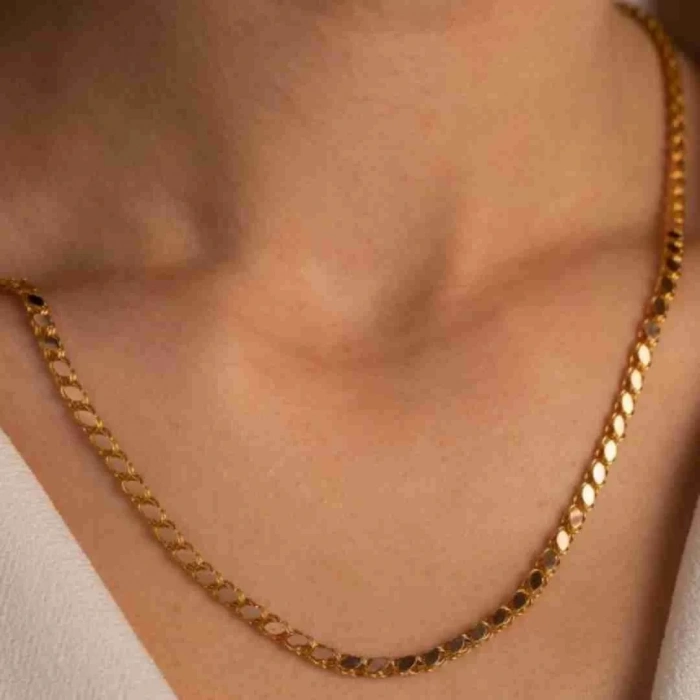 14 Ayar Altın Pullu Zincir
