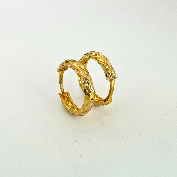 14 Ayar Altın Sarı Halka Küpe