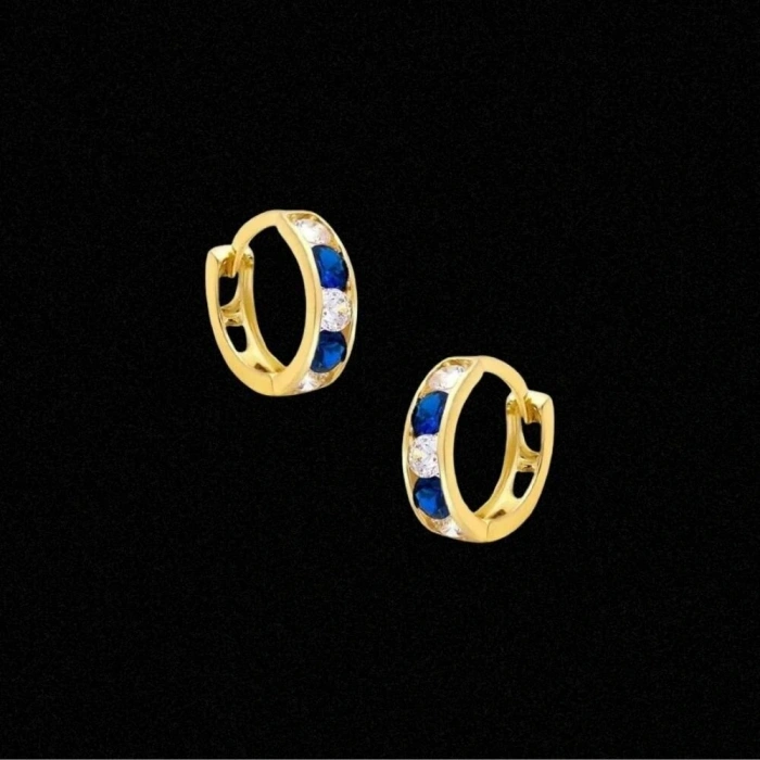 14 Ayar Altın Taşlı Motifli Çocuk Küpesi