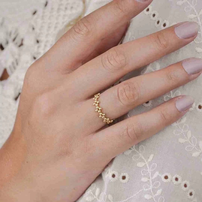 14 Ayar Altın Toplu Eklem Yüzük