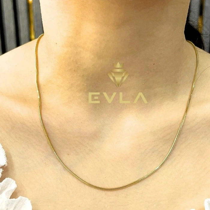 14 Ayar İtalyan Tasarımı Oval Altın Zincir