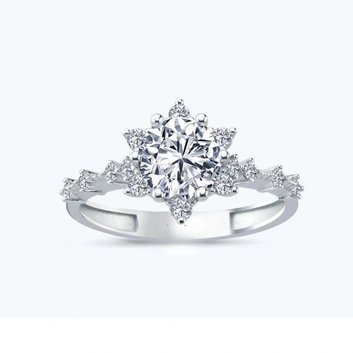 Beyaz Altın Lotus Yüzük