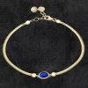 14 Ayar Altın italyan Mavi Taşlı Bileklik