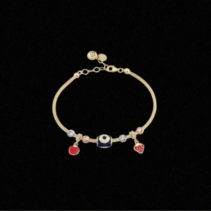 14 Ayar Altın Charm İtalyan Çocuk Bileklik