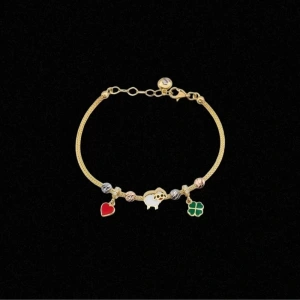 14 Ayar Altın Charm İtalyan Çocuk Bileklik