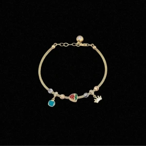 14 Ayar Altın Charm İtalyan Çocuk Bileklik