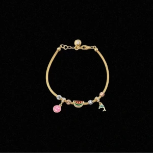 14 Ayar Altın Charm İtalyan Çocuk Bileklik