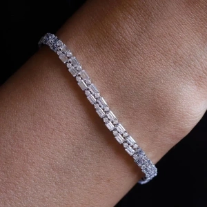 14 Ayar Altın Çift Sıra Baget Su Yolu Bileklik