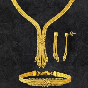 14 Ayar Altın Dorikalı Hasır Örgü Set Takımı