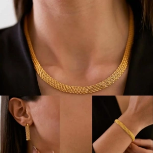 14 Ayar Altın Halat Örgü Set Takımı