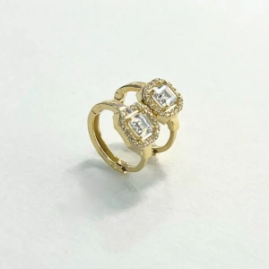 14 Ayar Altın Halka Kare Baget Küpe