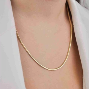 14 Ayar Altın İtalyan Ezme Zincir