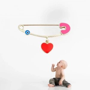 14 Ayar Altın Kalp Bebek İğnesi