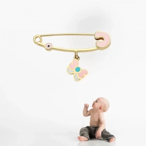 14 Ayar Altın Kelebek Bebek İğnesi