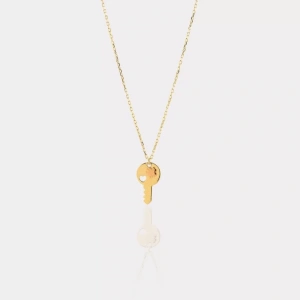 14 Ayar Altın Kilit Anahtar Kolye