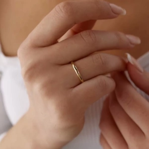 14 Ayar Altın Klasik 2 mm Alyans Bombeli