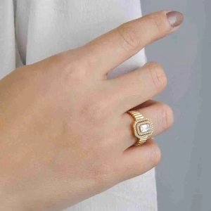 14 Ayar Altın Merdiven Baget Yüzük