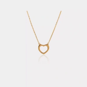 14 Ayar Altın Plaka Kalp Kolye