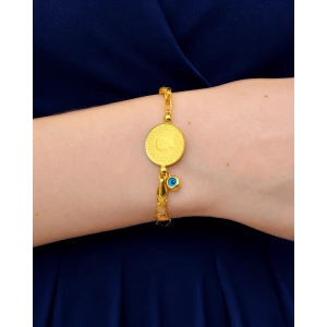 14 Ayar Altın Pullu Çeyrekli Bileklik