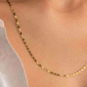 14 Ayar Altın Pullu Ezme Zincir