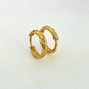 14 Ayar Altın Sarı Halka Küpe