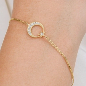 14 Ayar Altın Sonsuzluk Zincirli Bileklik