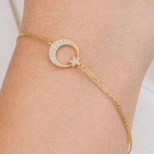 14 Ayar Altın Sonsuzluk Zincirli Bileklik