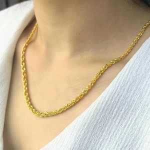 14 Ayar Altın Süzme Halat Zincir