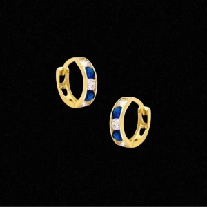 14 Ayar Altın Taşlı Motifli Çocuk Küpesi