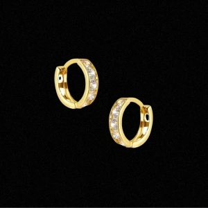 14 Ayar Altın Taşlı Motifli Çocuk Küpesi