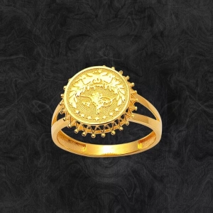 14 Ayar Oval Sade Tuğra Altın Yüzük