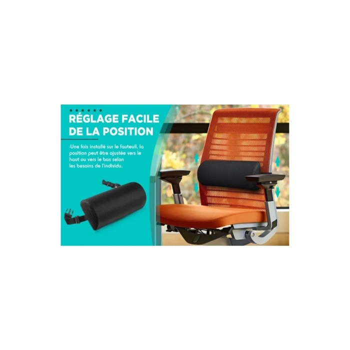 Bel Destek Minderi Cok Amaclı Yastık Ortopedik Minder Siyah Renk - KÜCÜK BEL-67