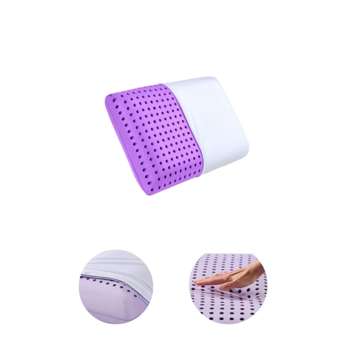 EV TEKSTİLİ ORTOPEDİK YASTIK BOYUN YASTIGI VİSCO YASTIK 60x40x15 CM - LAVANTA