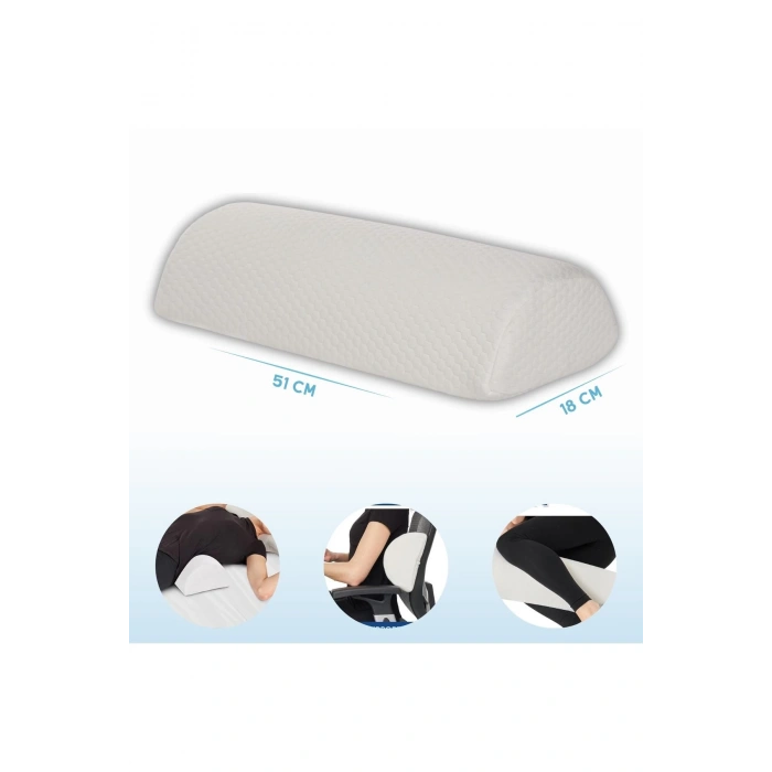 EV TEKSTİLİ ORTOPEDİK YASTIK BOYUN YASTIGI VİSCO YASTIK COK AMAÇLI YASTIK 50X18X12 CM XXL - BEYAZ