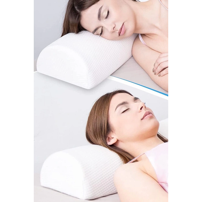 EV TEKSTİLİ ORTOPEDİK YASTIK BOYUN YASTIGI VİSCO YASTIK COK AMAÇLI YASTIK 50X18X12 CM XXL - BEYAZ
