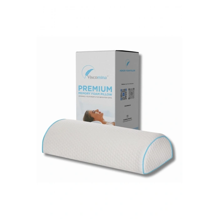 EV TEKSTİLİ ORTOPEDİK YASTIK BOYUN YASTIGI VİSCO YASTIK COK AMAÇLI YASTIK 50X18X12 CM XXL - MAVİ BİYELİ