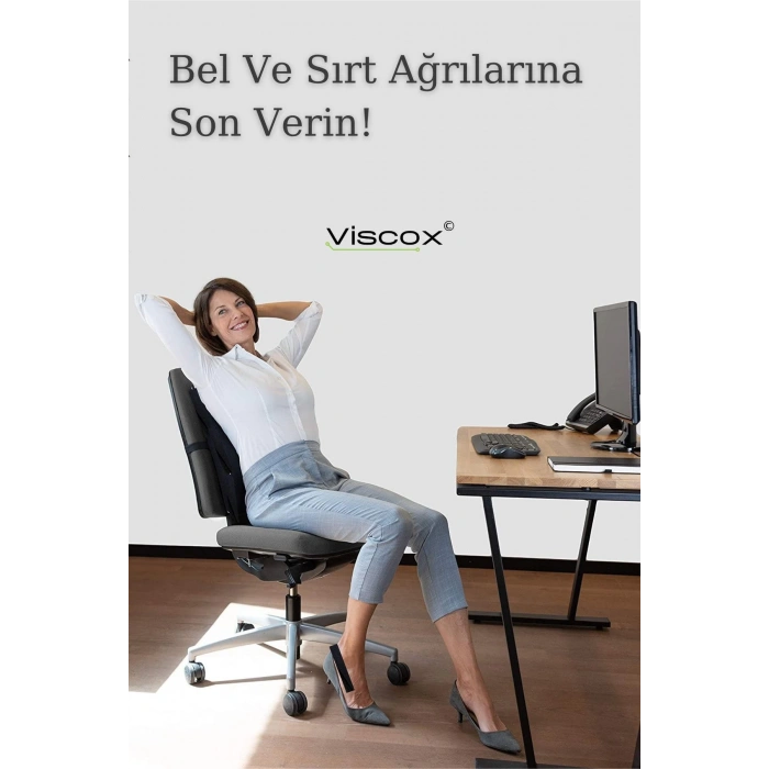 Ortopedik Bel Yastığı Ortopedik Yastık Sırt Destek Minderi - SİYAH