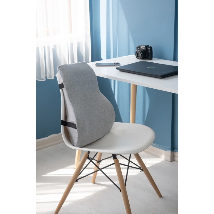 Ortopedik Bel Yastığı Sırt Minderi Araç Bel Minderi Araç Sırt Yastıgı - GRİ