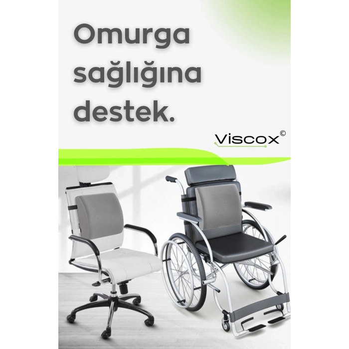Ortopedik Bel Yastığı Visco Ortopedik Yastık Sırt Destek Minderi - GRİ