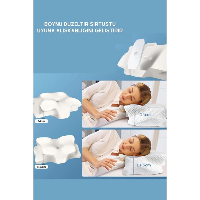 ORTOPEDİK BOYUN YASTIĞI SERVİKAL YASTIK %100 VİSCO YENİ TASARIM YASTIK XXL BOY - BEYAZ