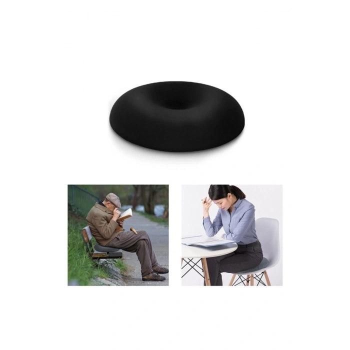 Ortopedik Oturma Minderi Sandalye Oto Araç Oturma Minderi Oturma Simidi Basur Kıl Dönmesi - SİYAH