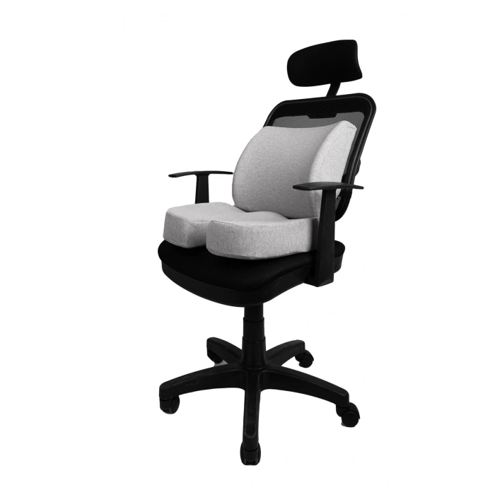 Visco Bel Destek Minderi Ve Visco Oturma Minderi Yastığı 2 Full Set Gri