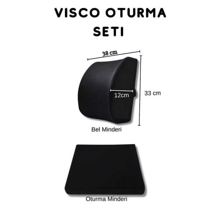 Visco Bel Minderi Visco Oturma Minderi 2li Set Ortopedik Oturma Seti Ortopedi