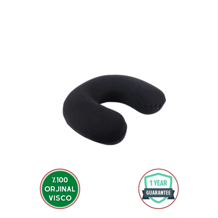 Visco Boyun Yastığı Ortopedik Visco Seyahat Boyun Yastığı - SİYAH