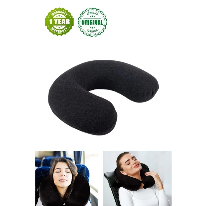 Visco Boyun Yastığı Seyahat Yastığı Ortopedik Seyahat Boyun Yastigi - SİYAH